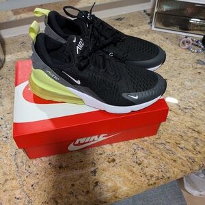 Nike Kids Air Max 270 Black and Neon Green Sneakers